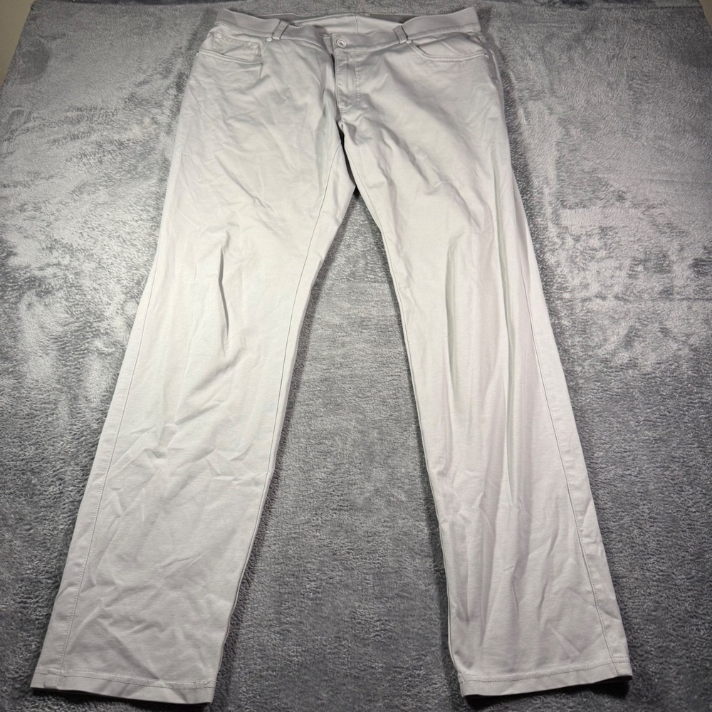 BRAX Feel Good Style Chuck Mens Pants 38/34 Light Grey Modern Fit Stretch Chino